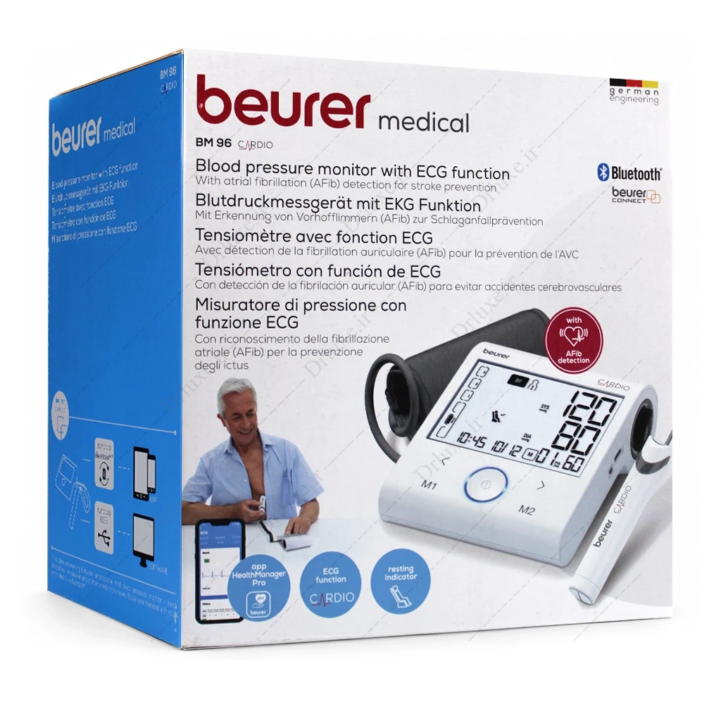 فشارسنج دیجیتال بازویی بیورر مدل BM 96 با ECG و تشخیص آریتمی